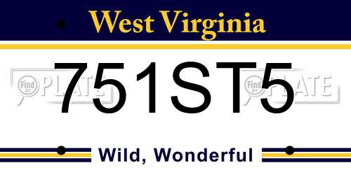 751ST5 West Virginia License Plate