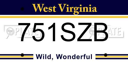 751SZB West Virginia License Plate