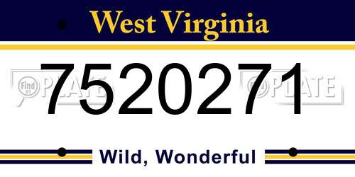7520271 West Virginia License Plate