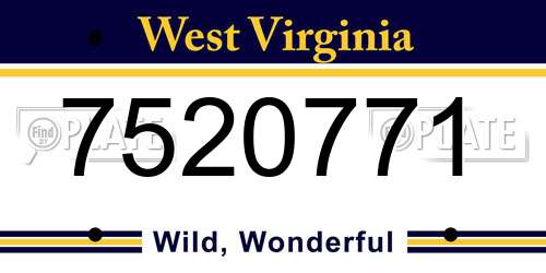 7520771 West Virginia License Plate