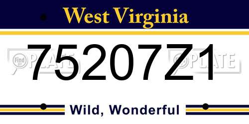 75207Z1 West Virginia License Plate