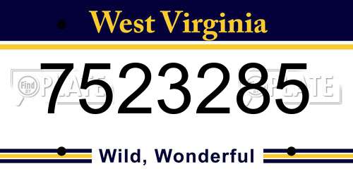 7523285 West Virginia License Plate