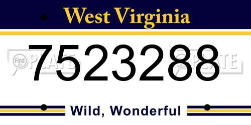 7523288 West Virginia License Plate