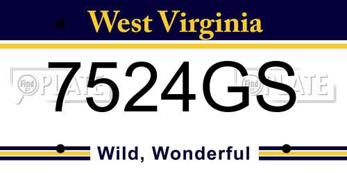 7524GS West Virginia License Plate