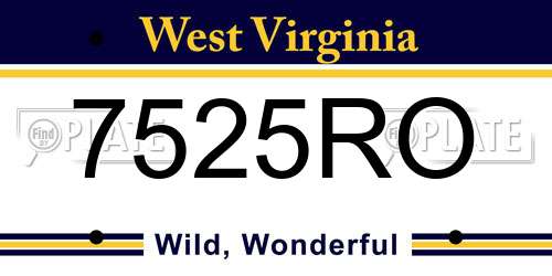 7525RO West Virginia License Plate