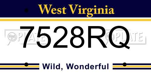 7528RQ West Virginia License Plate