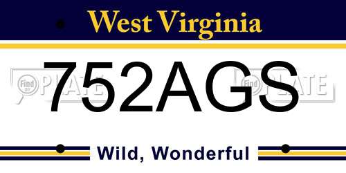 752AGS West Virginia License Plate