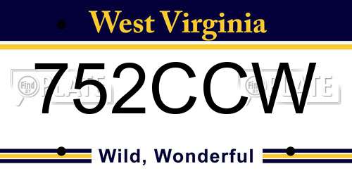 752CCW West Virginia License Plate