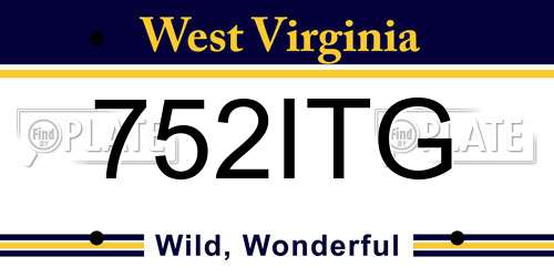752ITG West Virginia License Plate