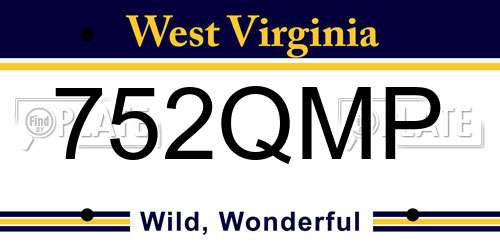 752QMP West Virginia License Plate