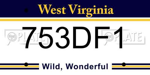 753DF1 West Virginia License Plate