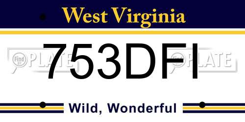 753DFI West Virginia License Plate