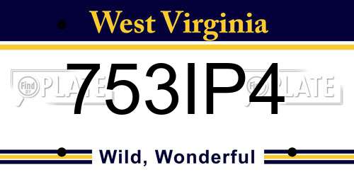 753IP4 West Virginia License Plate