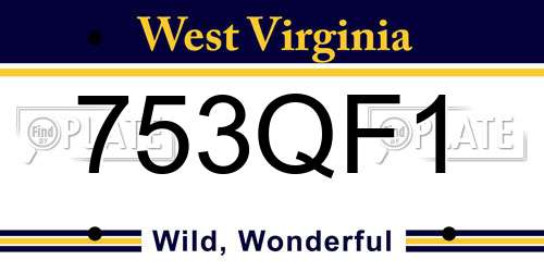 753QF1 West Virginia License Plate