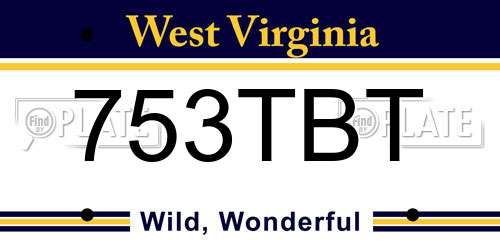 753TBT West Virginia License Plate
