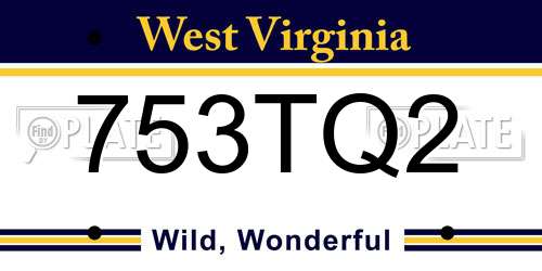 753TQ2 West Virginia License Plate