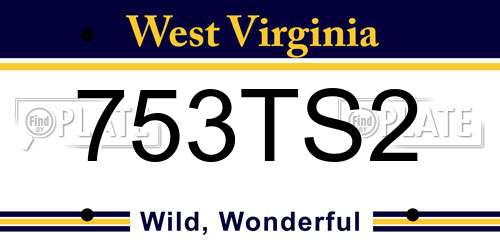 753TS2 West Virginia License Plate