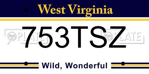 753TSZ West Virginia License Plate
