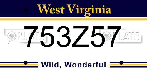 753Z57 West Virginia License Plate