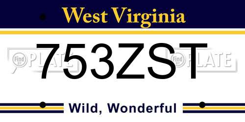 753ZST West Virginia License Plate