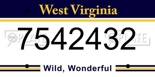 7542432 West Virginia License Plate