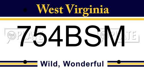 754BSM West Virginia License Plate