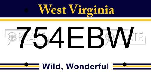 754EBW West Virginia License Plate