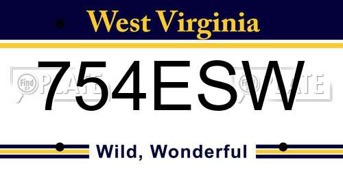 754ESW West Virginia License Plate