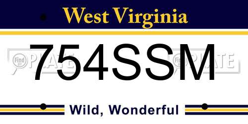 754SSM West Virginia License Plate