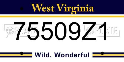 75509Z1 West Virginia License Plate