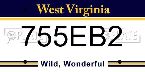 755EB2 West Virginia License Plate