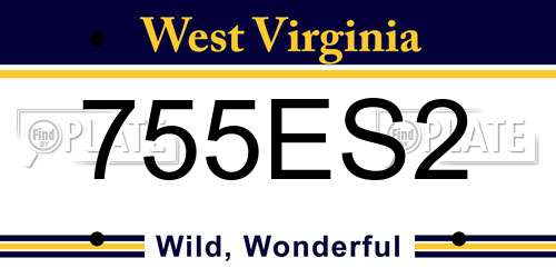 755ES2 West Virginia License Plate