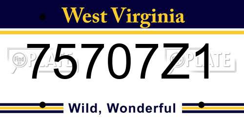 75707Z1 West Virginia License Plate