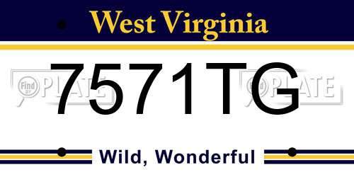 7571TG West Virginia License Plate