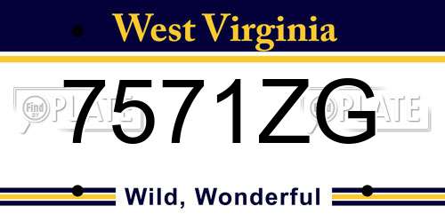 7571ZG West Virginia License Plate