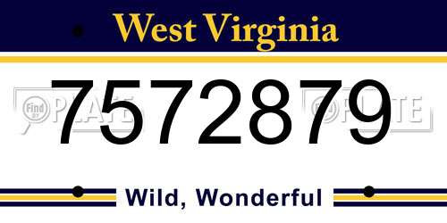 7572879 West Virginia License Plate