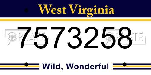 7573258 West Virginia License Plate