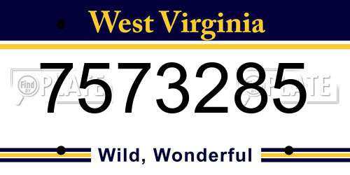 7573285 West Virginia License Plate