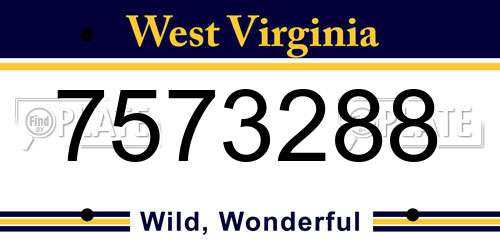 7573288 West Virginia License Plate