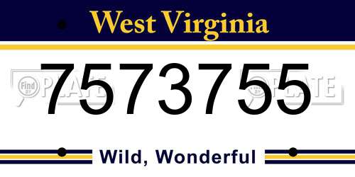 7573755 West Virginia License Plate