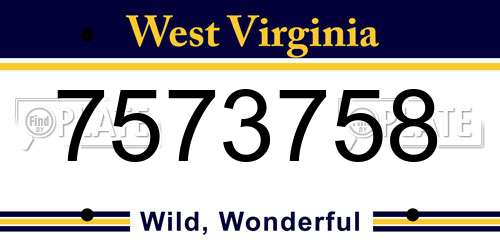 7573758 West Virginia License Plate