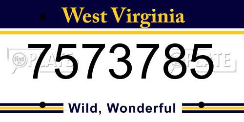 7573785 West Virginia License Plate