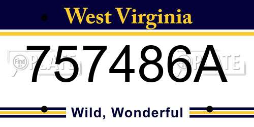 757486A West Virginia License Plate