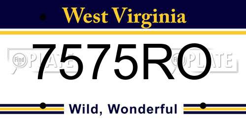 7575RO West Virginia License Plate