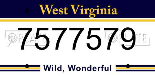 7577579 West Virginia License Plate