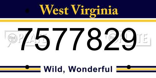 7577829 West Virginia License Plate