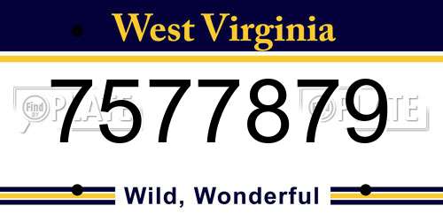 7577879 West Virginia License Plate