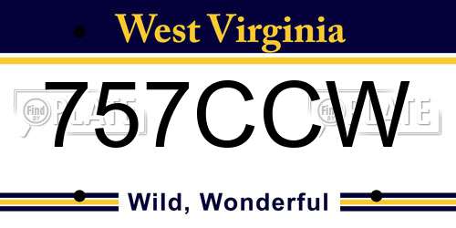 757CCW West Virginia License Plate