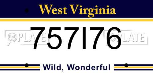 757I76 West Virginia License Plate