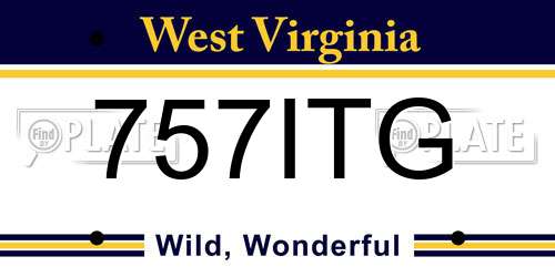 757ITG West Virginia License Plate